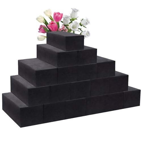 Prashent 18 Pcs Black Floral Foam Blocks for Artificial & Dried Flowers, Reusable & Water Resistant, Easy to Cut and Shape, Ideal for Home, Wedding, Events & DIY Crafts, 7.8” L x 3.5” W x 2.4” H - color: Black-18PCS-7.8”x 3.5”