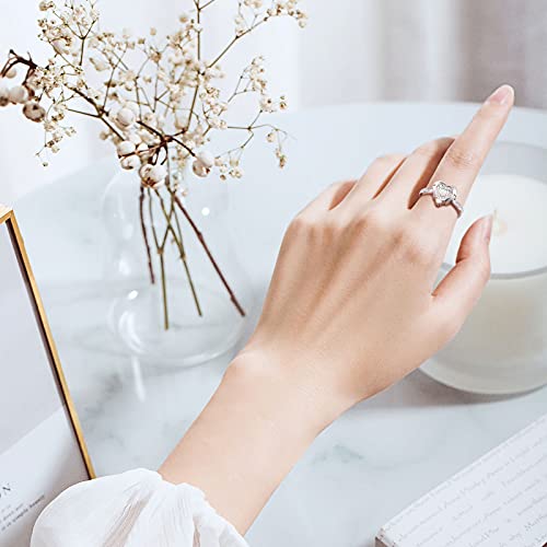 925 Sterling Silver Lab Opal Heart Urn Ring for Ashes Angel Wings Cremation Jewelry Memorial Keepsake Rings for Women Girls Easter Gifts