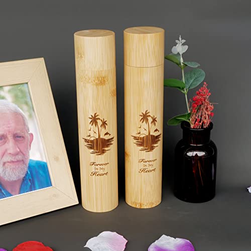 4 Pack Small Biodegradable Bamboo Scattering Tubes Urn for Human Ash - color: Ocean-sunset, size: Small (Set of 4)