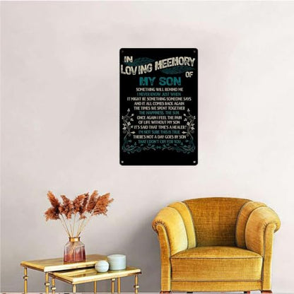 In Loving Memory Aluminum Wall Decor 8x12 Inch Memorial Keepsake for Deceased Loved One Retro Style Remembrance Plaque with Heartfelt Verse for Home Wall Hanging Sympathy Gift for Bereaved Family