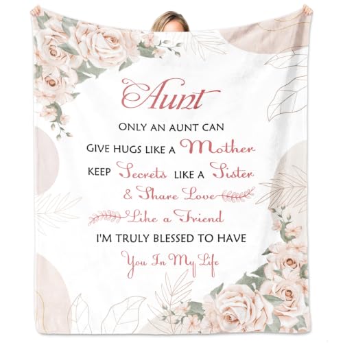 Aunt Gifts from Niece Nephew, Aunt Birthday Gifts Blanket 60"x50", Aunts Gift, Auntie Gift Ideas for Mother's Day Christmas Wedding Anniversary, to My Auntie Throw Blankets, Aunt's Present - color: Aunt Gifts