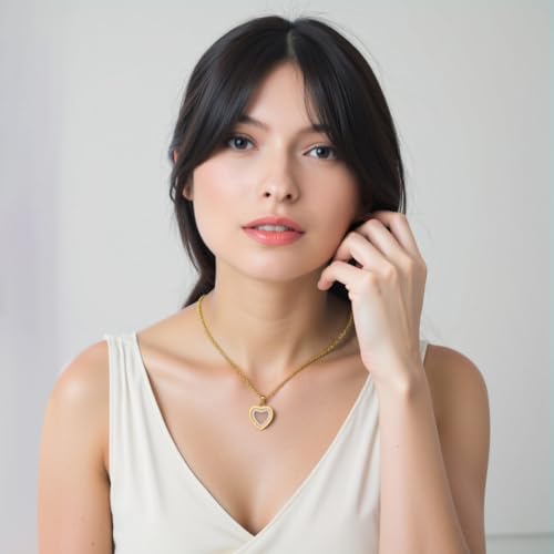 Glass Heart Cremation Urn Necklace for Ashes Stainless Steel Memorial Ash Pendant Keepsake Jewelry Cremation Jewelry for Women - color: Gold