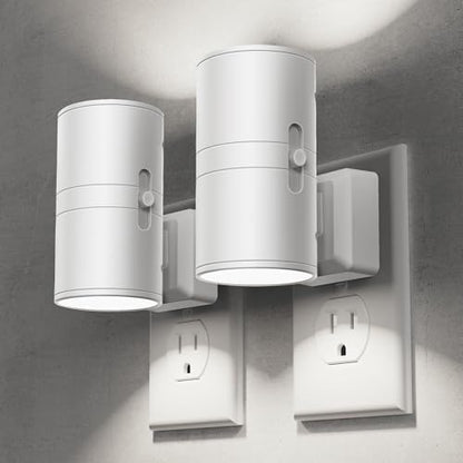 Night Lights Plug into Wall, Modern LED Night Light Plug in | Dusk to Dawn Sensor 5000K Daylight 0-100LM Adjustable Brightness Dimmable NightLight 2 Pack Hallway Bedroom Stairway - color: White-5000K, size: 2 Pack