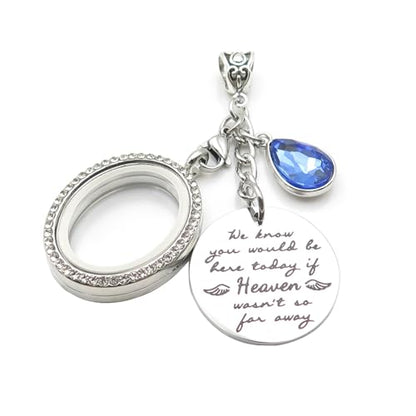 IDLAN Wedding Bouquet Locket Charm Rhinestone Photo Frame Memorial Bridal Bouquet Charm Memorial Photo Keepsake Something blue