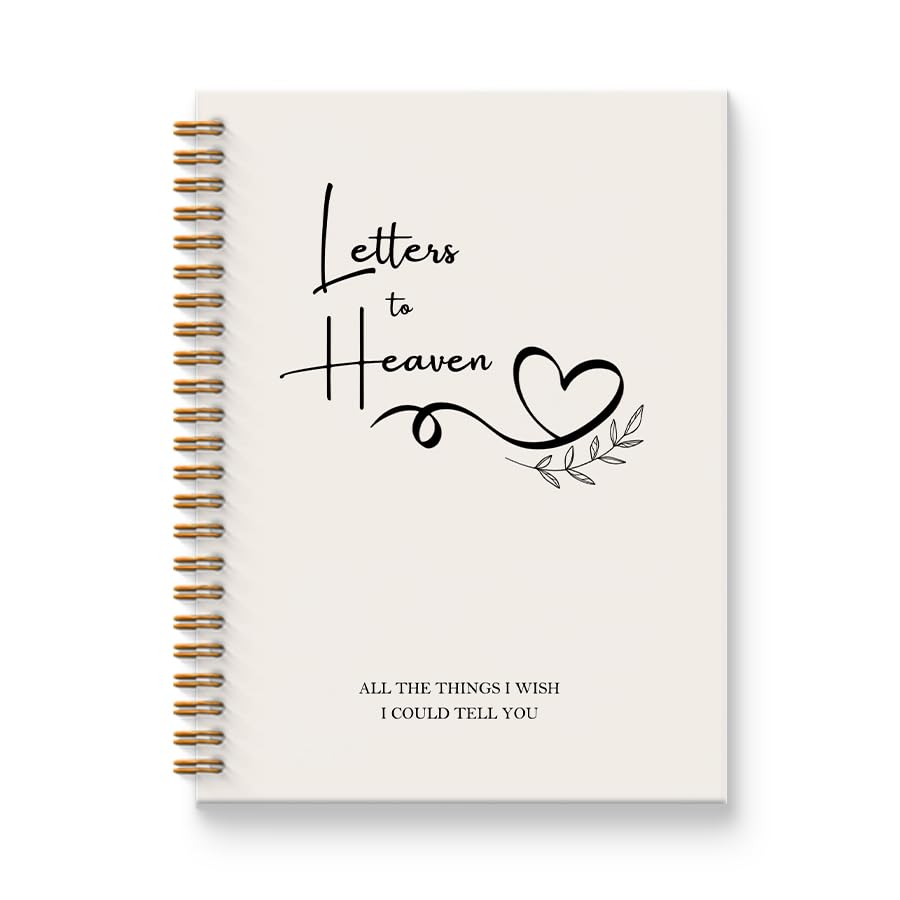 Letters to Heaven Notebook Journal 5.5x8.3, Grief Journal for Women, Memorial Sympathy Gifts for Loss of Loved One, Remembrance Bereavement Gifts Spiral Hardcover Notebook - color: Heaven