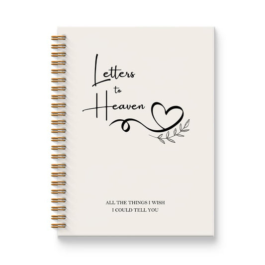 Letters to Heaven Notebook Journal 5.5x8.3, Grief Journal for Women, Memorial Sympathy Gifts for Loss of Loved One, Remembrance Bereavement Gifts Spiral Hardcover Notebook - color: Heaven