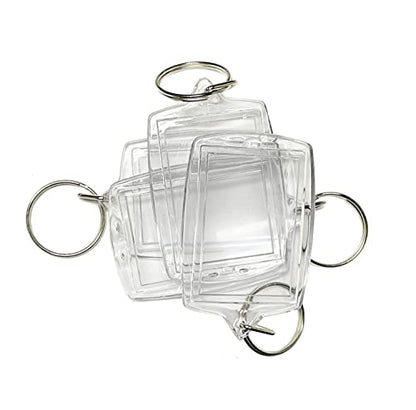BetterJonny 20Pcs Acrylic Picture Keychain Blanks in Clear Acrylic Picture Frame Keyrings - color: Rectangle