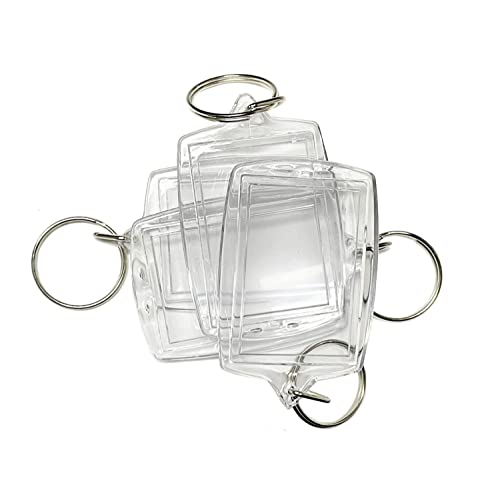 BetterJonny 20Pcs Acrylic Picture Keychain Blanks in Clear Acrylic Picture Frame Keyrings - color: Rectangle