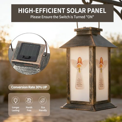 Outdoor Hanging Solar Lights Iron Angel Pattern Landscape Lights Waterproof Design Perfect for Porch, Garden, Courtyard, and Patio Decor Birthday Gifts for Women Mom and Grandma - style: Angel