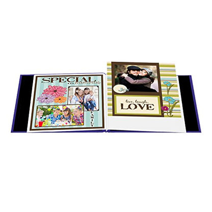 Pioneer 8 Inch by 8 Inch Postbound Fabric Frame Cover Memory Book, Cobalt Blue - color: Cobalt Blue, size: 8"x8"
