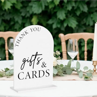 Cards and Gifts Sign for Wedding Gifts and Cards Sign for Wedding Engagement Bridal Shower Party Acrylic sign for Table Desk - color: gifts & cards