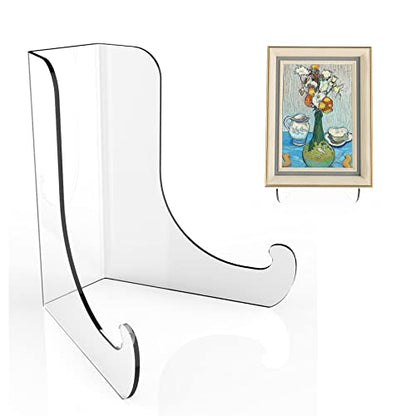 Boloyo Flat Back Acrylic Plate Display Stand , 3 Inch 2PC Clear Acrylic Display Holder Easel Base for Home Office Kitchen School Art Display - color: Flat Back, size: 3 inch(2PC)