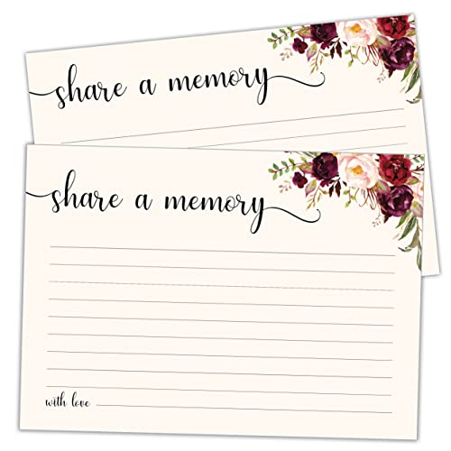 MPC Brands 100 Large Share A Memory Cards - Oversize 5 inch x 7 Celebration of Life Birthday Funeral Memorial Graduation Bridal Shower Game Going Away Anniversary Retirement (100, Rose) - color: Rose
