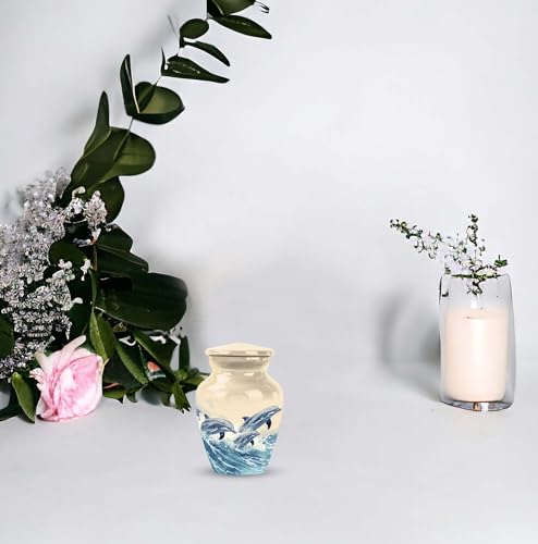Mini Dolphin Urn - Keepsake Urns - Keepsake Urns for Human Ashes Dad - Cremation Urns for Burial - Small Memorial Urns and Keepsakes for Ashes (Size - 3inch,4pcs) - size: #4 (Set of 4)