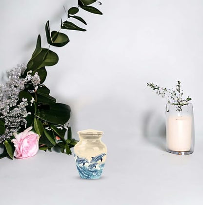 Mini Dolphin Urn - Keepsake Urns - Keepsake Urns for Human Ashes Dad - Cremation Urns for Burial - Small Memorial Urns and Keepsakes for Ashes (Size - 3inch,4pcs) - size: #4 (Set of 4)