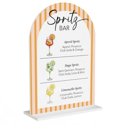 Spritz Bar Sign for Wedding Party Baby Shower Arch Table Acrylic Sign - color: Lemon