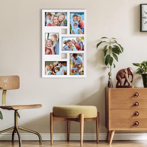 4x6 Collage Picture Frame Family Photos Display - 6 Openings White - color: White, size: 6 Opening