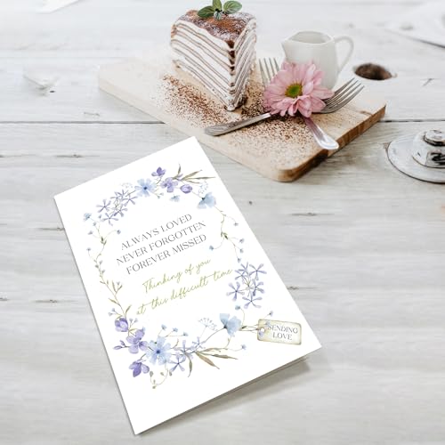 Supoeguk Forget Me Not Sympathy Card, Sympathy Card for Loss of Loved One, Bereavement Cards, Condolence Cards, Thinking of You at The Difficult Time - color: Sympathy