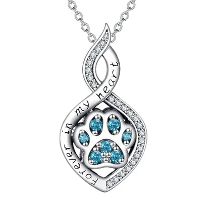 Butterfly/Dragonfly/Pet Paw/Tree of Life/Maple Leaf/Cross Urn Necklace for Ashes 925 Sterling Silver Cremation Pendant Jewelry Gifts for Women Mom - color: Paw-December
