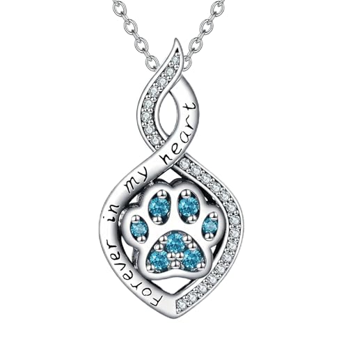 Butterfly/Dragonfly/Pet Paw/Tree of Life/Maple Leaf/Cross Urn Necklace for Ashes 925 Sterling Silver Cremation Pendant Jewelry Gifts for Women Mom - color: Paw-December