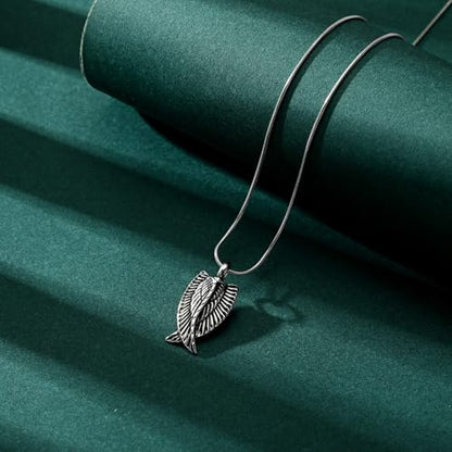 Angel Wings Cremation Jewelry Necklaces Stainless Steel Urn Necklaces for Ashes Memorial Keepsake Pendant for Women Men Gifts With Funnel Kit & Bag - color: SilverBlack