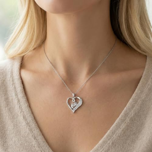 Necklace for Women 18K White Gold Plated Breast Cancer/Stethoscope Cross/Miscarriage Pendant Necklace Jewelry Gifts for Women - style: Miscarriage