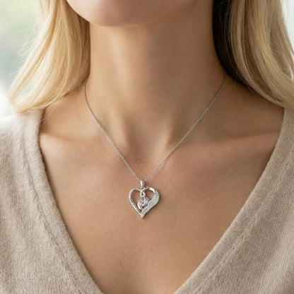 Necklace for Women 18K White Gold Plated Breast Cancer/Stethoscope Cross/Miscarriage Pendant Necklace Jewelry Gifts for Women - style: Miscarriage