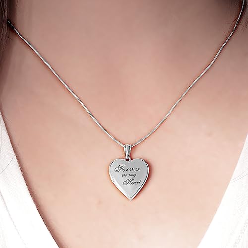 PicturesOnGold.com Forever In My Heart Locket Necklace for Women | Silver or Gold - style: Silver - Locket Only