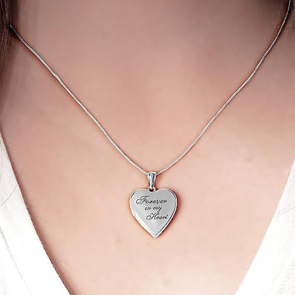 PicturesOnGold.com Forever In My Heart Locket Necklace for Women | Silver or Gold - style: Silver - Locket Only