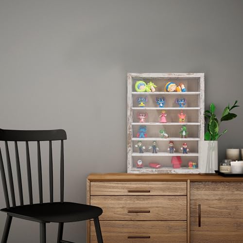 12x16 Wooden Shadow Box Frame with Removable Shelves Deep Display Case for Military Medals Keepsakes White - color: White, size: 12x16