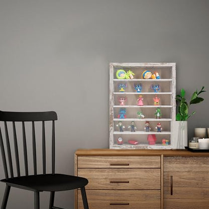 12x16 Wooden Shadow Box Frame with Removable Shelves Deep Display Case for Military Medals Keepsakes White - color: White, size: 12x16