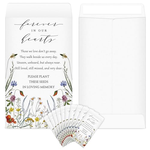 Fumete 120 Pack Memorial Seed Packets Funeral Favors, Wildflower | Empty Envelopes for Guests, 3.9x2.4 in Kraft, Celebration of Life, Veterans Day Memorial, Funeral Seed Favors - style: Wildflower