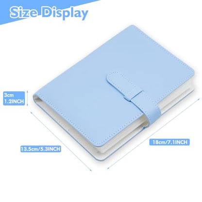 Photo Album 4x6 Photos - 68 Pockets Small Mini Capacity Premium Vegan Leather Cover Case, Portable Wallet Photo Book for Boys Girls Birthday Wedding (Blue) - color: Blue