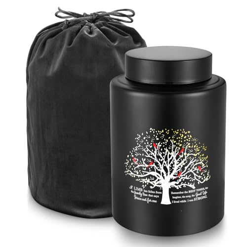 SOITIS Up to 140 lbs Medium Urn for Adult Human Ashes - 7.3 Inch Decorative Stainless Steel Cremation Urn, Big Keepsake Memorial Life Tree - size: Medium