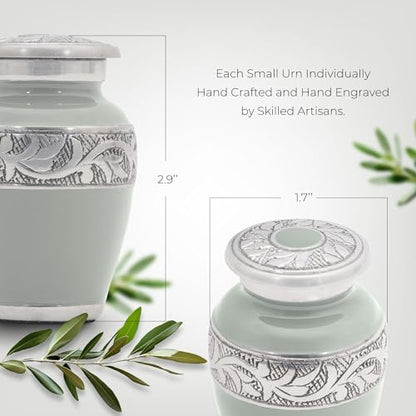 Handmade 2.9" Keepsake Urn with Premium Gift Box - Olive Rest Color - size: Single Keepsake