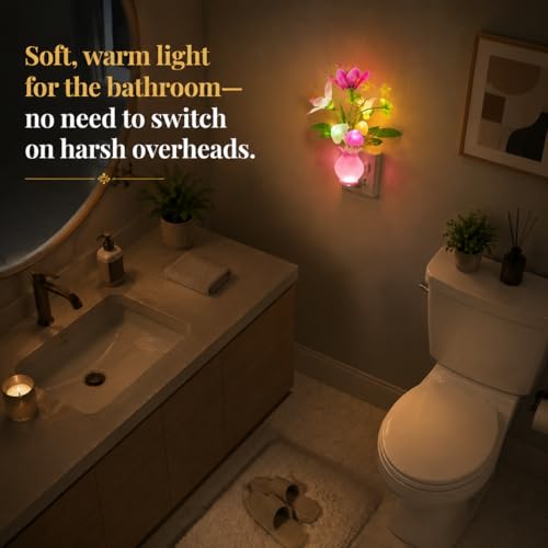 Mushroom Night Light, Decorative Plug into Wall Night Lights with Dusk-to-Dawn Sensor, Cute LED Lights for Bedroom, Ambient Lighting for Hallway, Bathroom, Kitchen