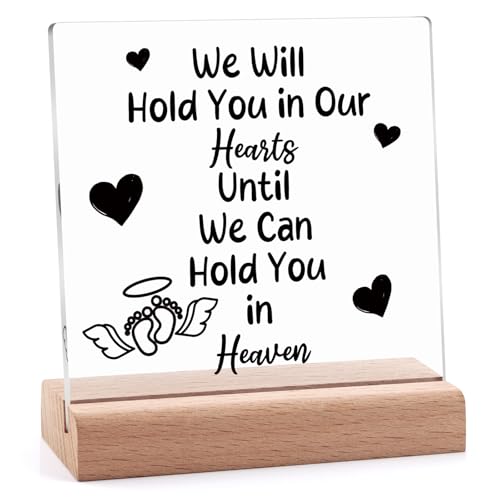 Sympathy Plaques Gifts Memorial Gifts for Loss of Mother Father Husband Wife Clear Desk Decorative Sign Grief Bereavement Funeral Decor Sign in Memory of Family Friends Acrylic Plaque with Stand
