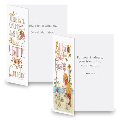 Current Mary Engelbreit Inspirations Thinking of You Cards with Envelopes - Assortment of 8 Greeting Cards, 4 Designs, Large 5" x 7" Thinking of You Cards for Women - style: Mary Inspirations