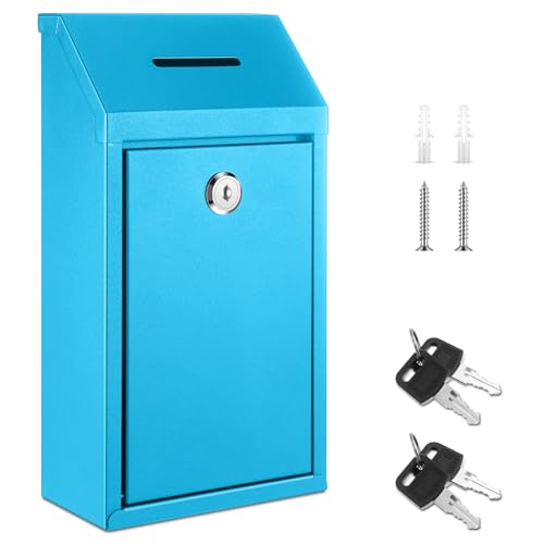 Yaocom Metal Money Box,Light Blue,10.24 x 5.71 x 2.95 Inch,No Lid - color: Light Blue, size: 10.24 x 5.71 x 2.95 Inch, style: No Lid