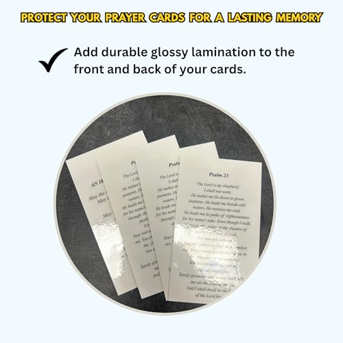 Copy King Custom Prayer Cards for Funerals - Funeral Memorial Card with Personalized Photo - 50 Cards