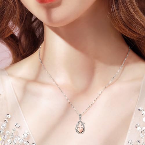 Heart/Cross/Infinity Moonstone Urn Necklace for ashes for Women Sterling Silver Dainty Cremation Jewelry Trendy Ashes Keepsake Memorial Gift for Mother/Grandma/Sister/Husband - style: Teardrop Love 2