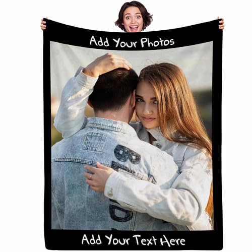 Personalized Large Photo Blanket | Customized Photo Blanket Gift for Girlfriend | Custom Picture Blanket for Wife Mom Dad Boyfriend | Birthday Gifts for Family, Style 4 - color: Style 4