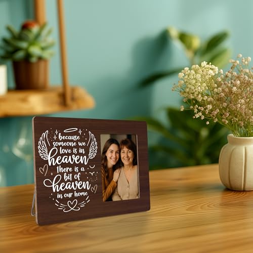Memorial Picture Frames for Loss of Loved One, Sympathy Gifts Because Someone We Love is in Heaven, In Loving Memory Frames Fits 4x6 Photo - color: Gray