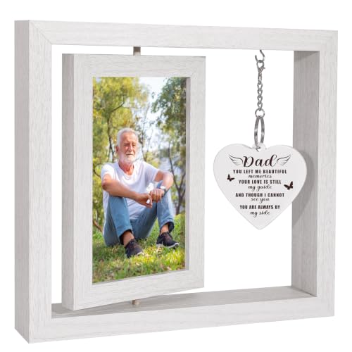 Memorial Gifts for Loss of Dad, Sympathy Gift for Loss of Dad Memorial Picture Frame, In Memory of Father Grief Remembrance Bereavement Funeral Condolence Gifts for Loss of Father, Display Two 4x6 Photos - color: Memorial Dad- White