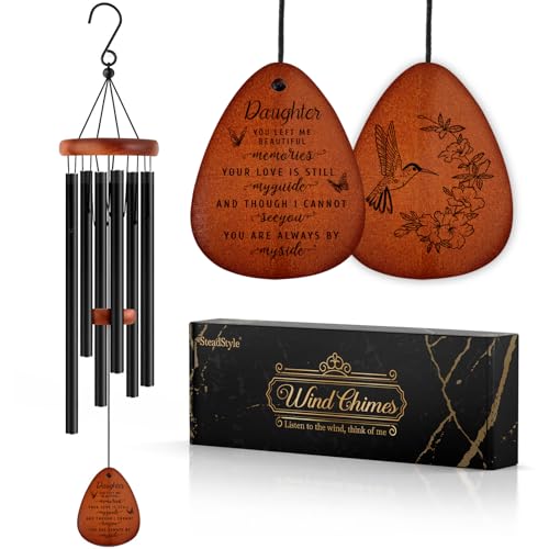 Memorial Gifts for Loss of Daughter, Memorial Wind Chimes | In Memory of Loved Daughter, Bereavement Gifts, Sympathy Gift for Loss of Daughter, Home Decor Outdoor Garden Patio - size: Daughter