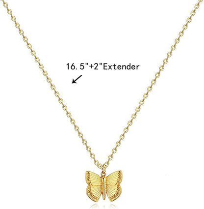 Baydurcan Friendship Anchor Butterfly Good Luck Elephant Necklace for Women - style: Butterfly-daughter