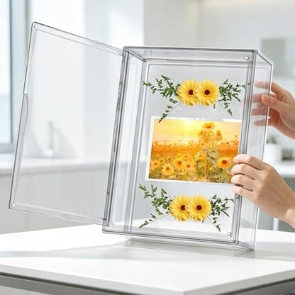 BOHOIDEE 11 x 15 Shadow Box Frame Display Case with Magnetic Door, Clear Acrylic Shadow Memory Box Frame for Flower Baby Pet Wedding Photo(1, Large-Clear) - size: Large-Clear