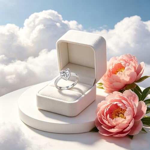 Urn Ring for Ashes Sterling Silver Urn Ring Keepsake Memorial Jewelry Gifts for Women - color: heart-2