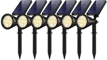 InnoGear 6 Solar Lights Outdoor Spot Garden Yard Landscape Flag, Warm White | Waterproof, Auto On/Off, Adjustable Brightness, 2 Installations, Flag Pole, Tree, Uplights, Solar Powered Spotlight, Pathway - color: Warm White