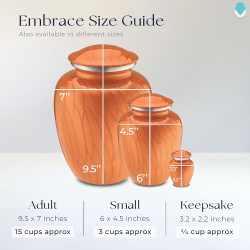 Keepsake Embrace Custom Engraved Butterflies Cremation Urn (Pearl Orange) - color: Pearl Orange